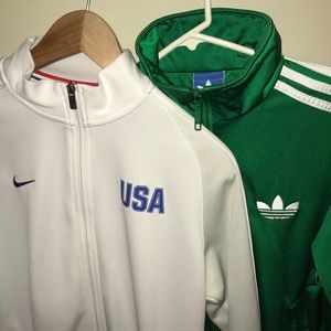 White Nike & Green Adida Tracksuit Jackets